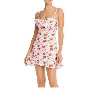 Black Halo Zalda Ruffled Floral Mini Dress